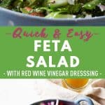 Collage of Feta Salad images with text overlay for Pinterest.