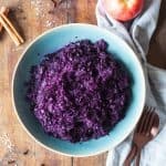 Braised Red Cabbage in a blue bowl
