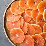 Chocolate Orange Tart Closeup.