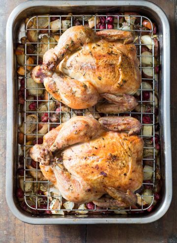 Whole roasted chickens