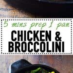 5 minutes prep and one pan is all you need to make this chicken and broccolini. There is no better busy weeknight dinner than one that gives time to have a glass of wine while dinner makes itself ;)