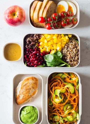 Several Meal Prep Containers showcasing the food for the Clean eating meal plan