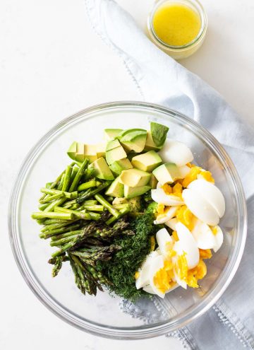 Avocado Egg Salad in a glass bowl.