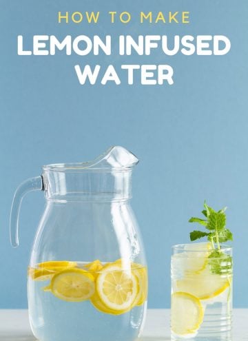 Lemon Infused Water in a Pitcher and a glass