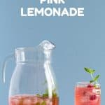 Pink Lemonade in Pitcher and Glass