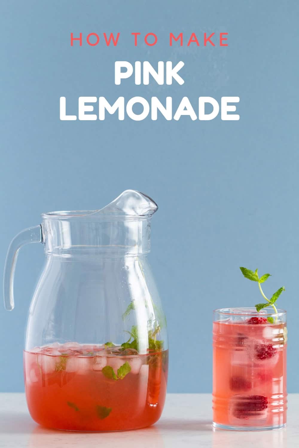 Pink Lemonade in Pitcher and Glass