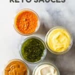 5 Different Keto Sauces in jars