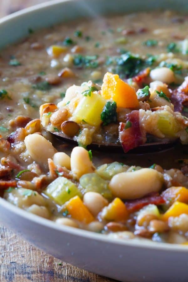 Crockpot Lentil Soup Closeup