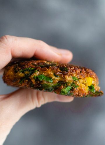 Salmon Patty in hand