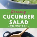 Creamy Cucumber Salad Pin Collage